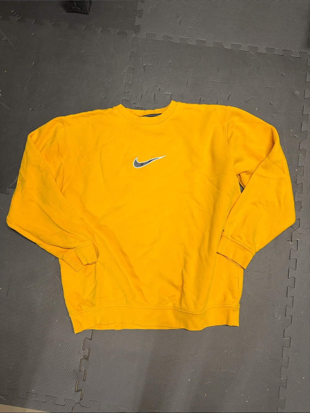Nike Yellow Crewneck Sweatshirt with Swoosh